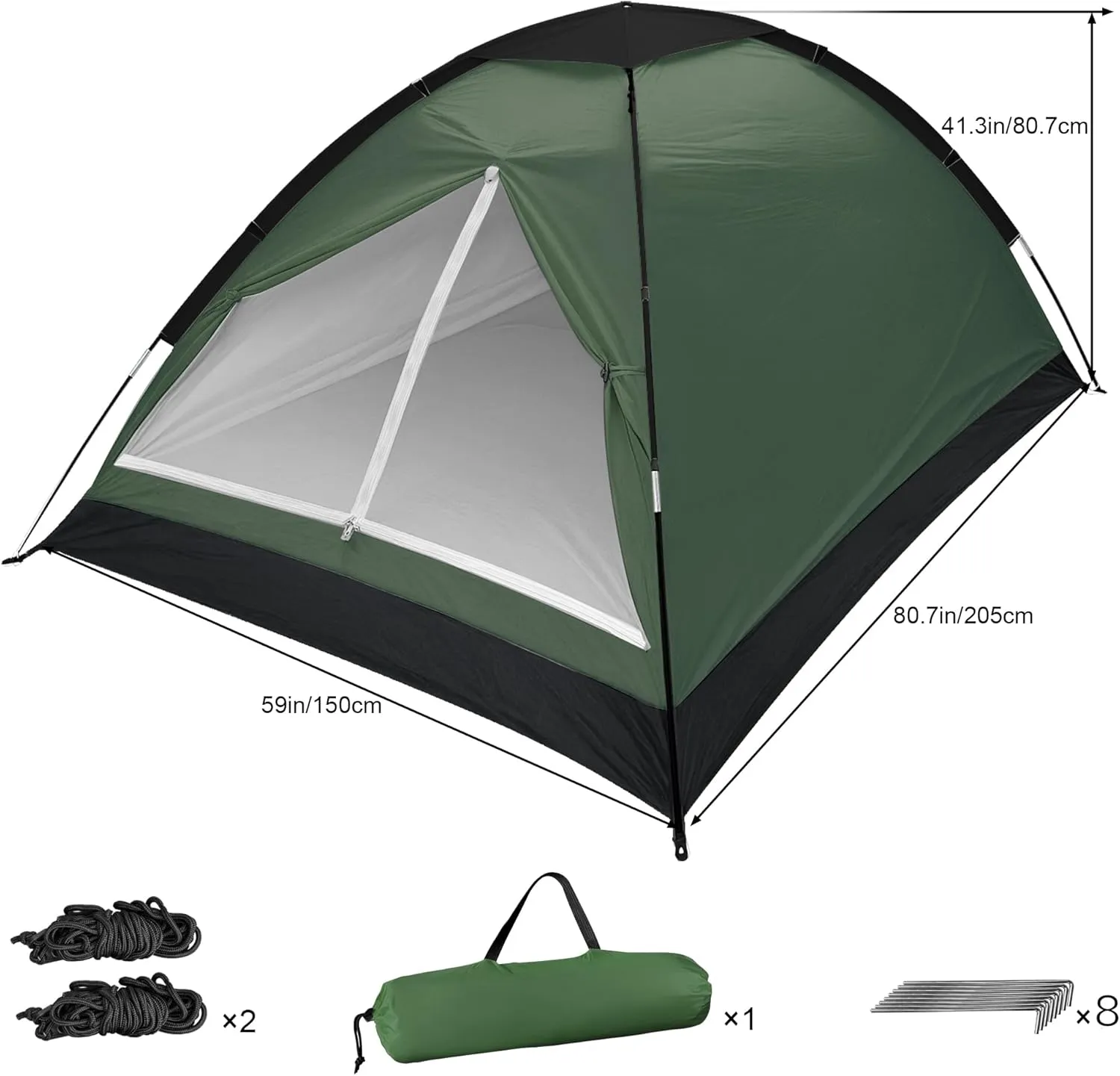 2-Person Dome Tent for Camping Waterproof Lightweight Portable Backpacking Orange/Blue/Army Green/Green