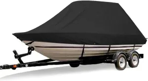 20-22ft Heavy Duty Waterproof Boat Cover 600d Sun Protection Tear-Resistant Large Boat Cover Speedboats, Fishing Ski Boats Towable Boat Cover