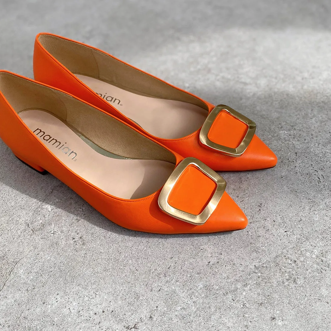 2022AW: Flat Shoes with Pointed Toe Buckle (4785) Black