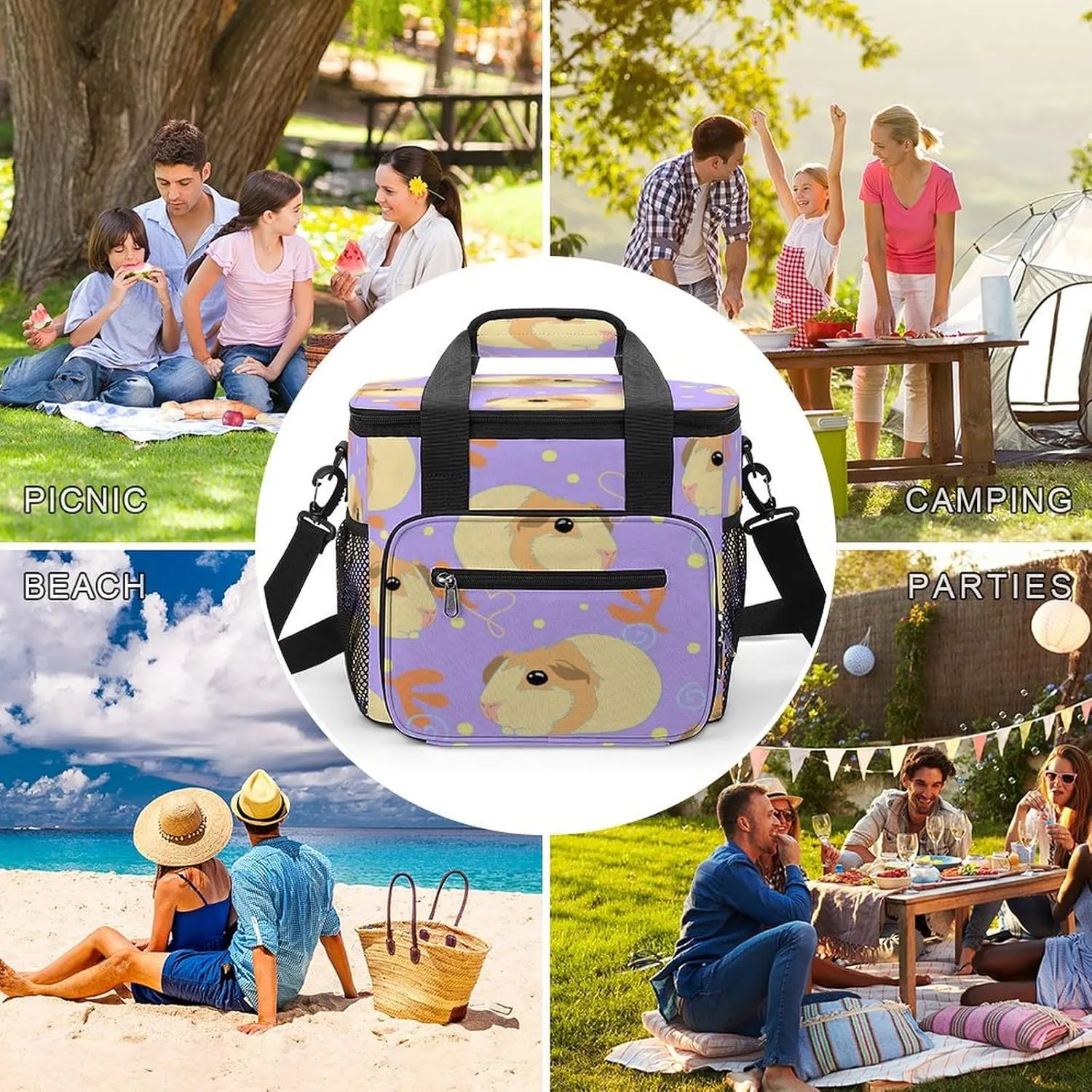 22.5L Waterproof Soft Cooler BagInsulated Lunch Box for Camping Fishing Beach Road Trips