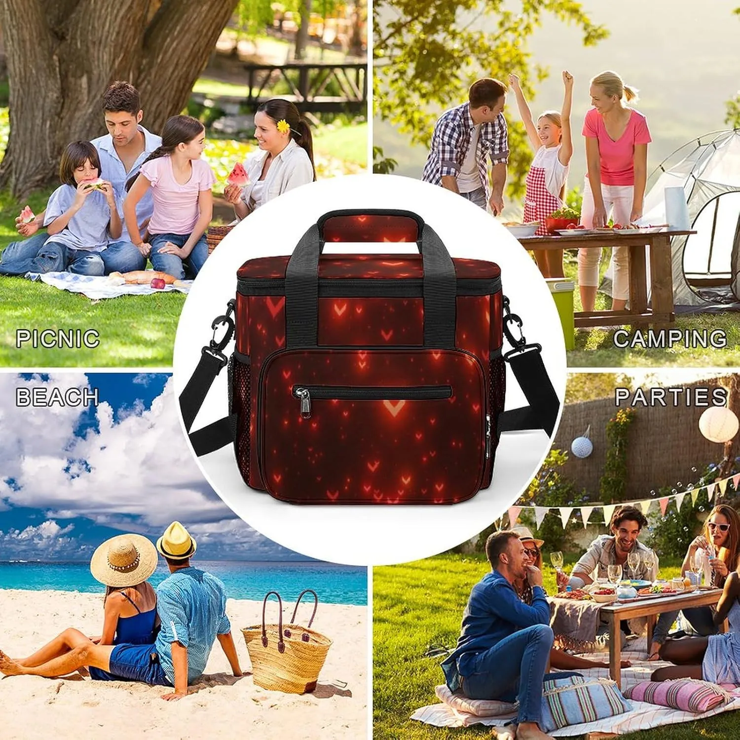 22.5L Waterproof Soft Cooler BagInsulated Lunch Box for Camping Fishing Beach Road Trips