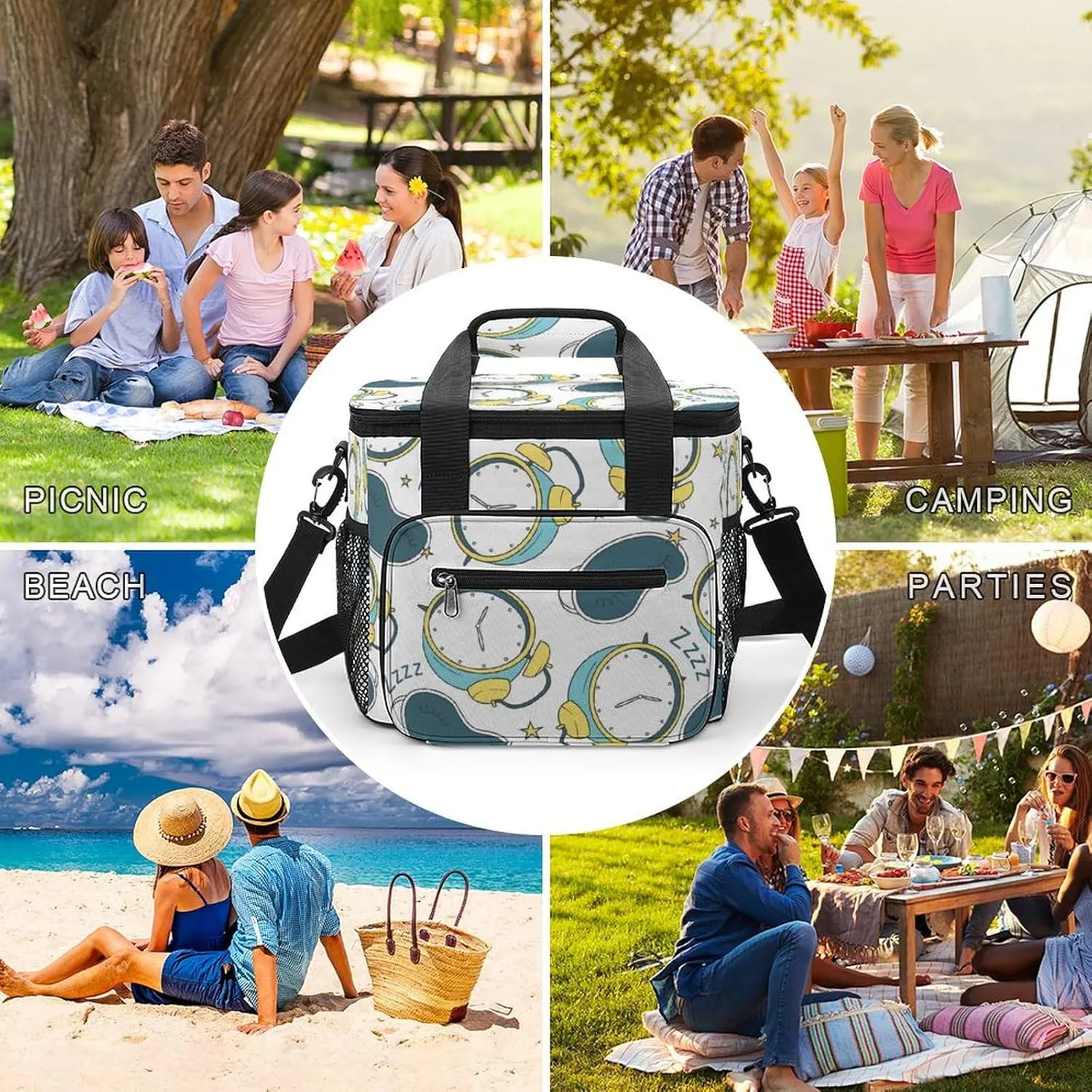 22.5L Waterproof Soft Cooler BagInsulated Lunch Box for Camping Fishing Beach Road Trips