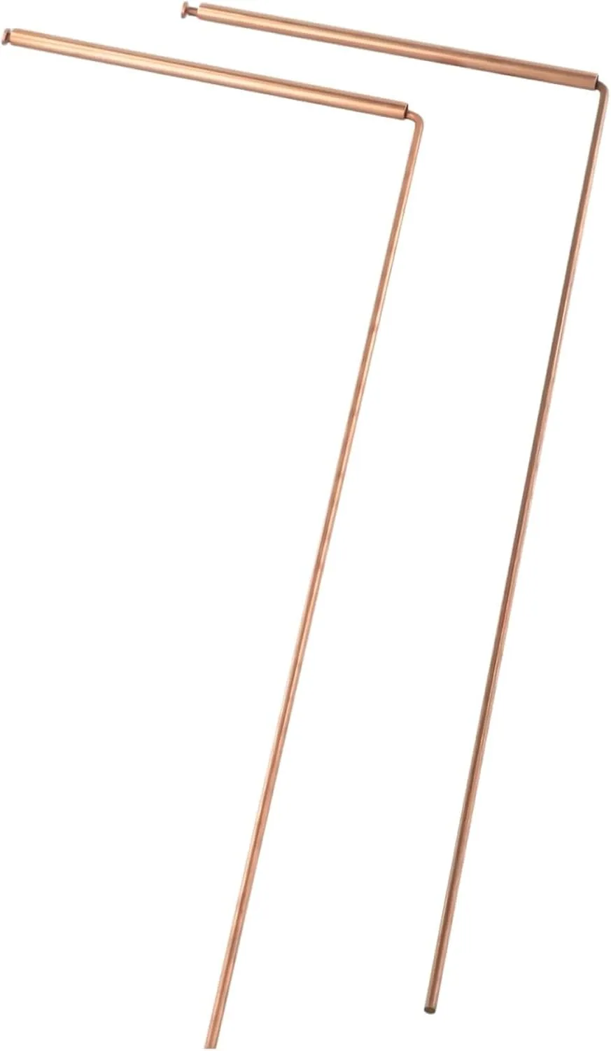 2PCS 99.9% Copper Detector Rod For Water Treasure Finding, Metal Detector Rod (Single head - flat bead)