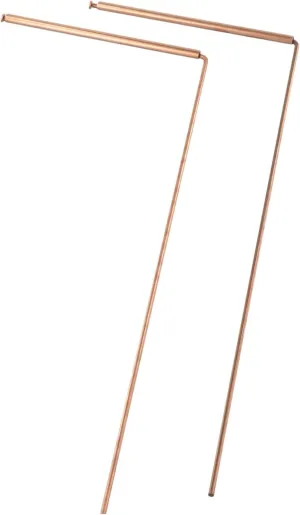 2PCS 99.9% Copper Detector Rod For Water Treasure Finding, Metal Detector Rod (Single head - flat bead)