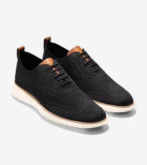 2.Zerogrand Stitchlite Wingtip Oxford - Black / Ivory