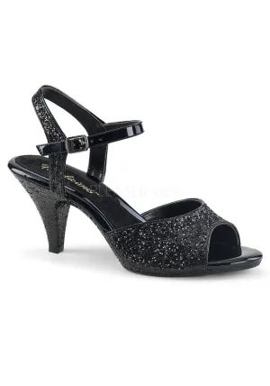 3" Heel, 1/8" PF Ankle Strap Sandal w/ Glitter