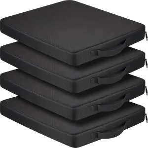 4 Packs Stadium Seat Cushion Portable Bleacher Seat with Handle Stadium Cushion Padded for Sports Events, Outdoor Concerts, Camping, Hiking, Fishing, Beaches, Chairs(Black)