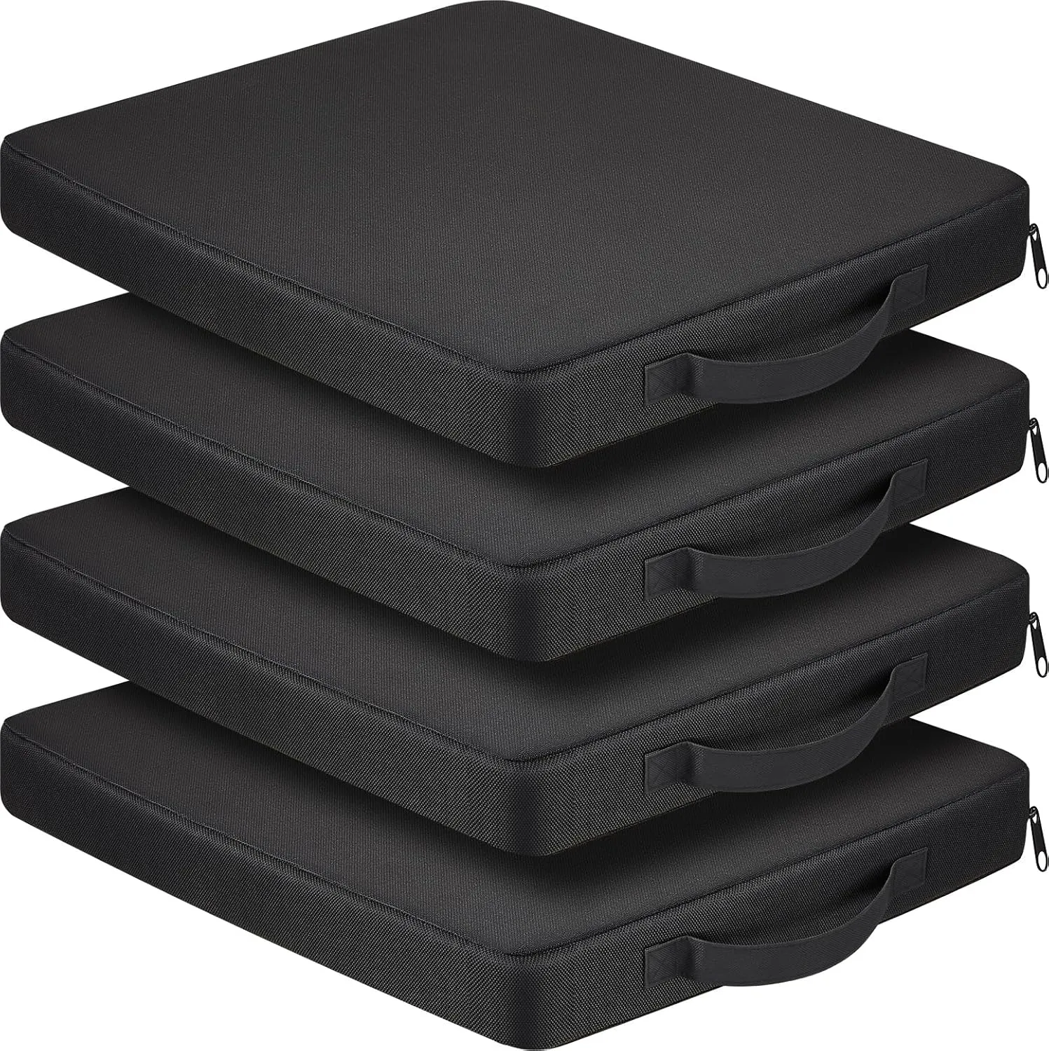 4 Packs Stadium Seat Cushion Portable Bleacher Seat with Handle Stadium Cushion Padded for Sports Events, Outdoor Concerts, Camping, Hiking, Fishing, Beaches, Chairs(Black)