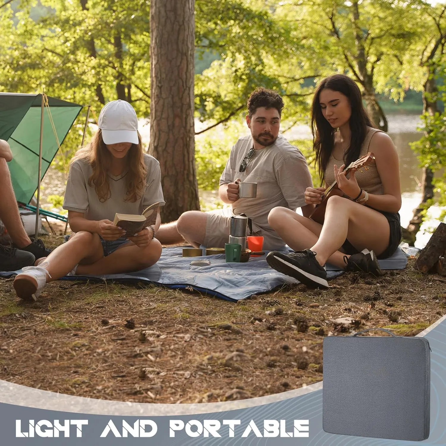 4 Packs Stadium Seat Cushion Portable Bleacher Seat with Handle Stadium Cushion Padded for Sports Events, Outdoor Concerts, Camping, Hiking, Fishing, Beaches, Chairs(Dark Gray)