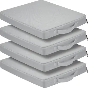 4 Packs Stadium Seat Cushion Portable Bleacher Seat with Handle Stadium Cushion Padded for Sports Events, Outdoor Concerts, Camping, Hiking, Fishing, Beaches, Chairs(Gray)