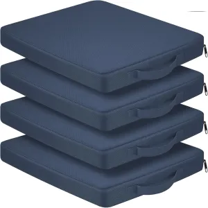 4 Packs Stadium Seat Cushion Portable Bleacher Seat with Handle Stadium Cushion Padded for Sports Events, Outdoor Concerts, Camping, Hiking, Fishing, Beaches, Chairs(Navy Blue)