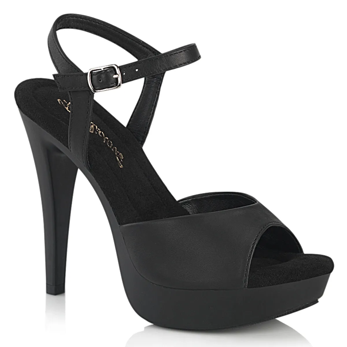 5 Inch Heel COCKTAIL-509 Black Vegan Leather
