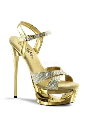 6 1/2" Heel, 1 3/4" Cut-Out PF Criss-Cross Ankle Sandal