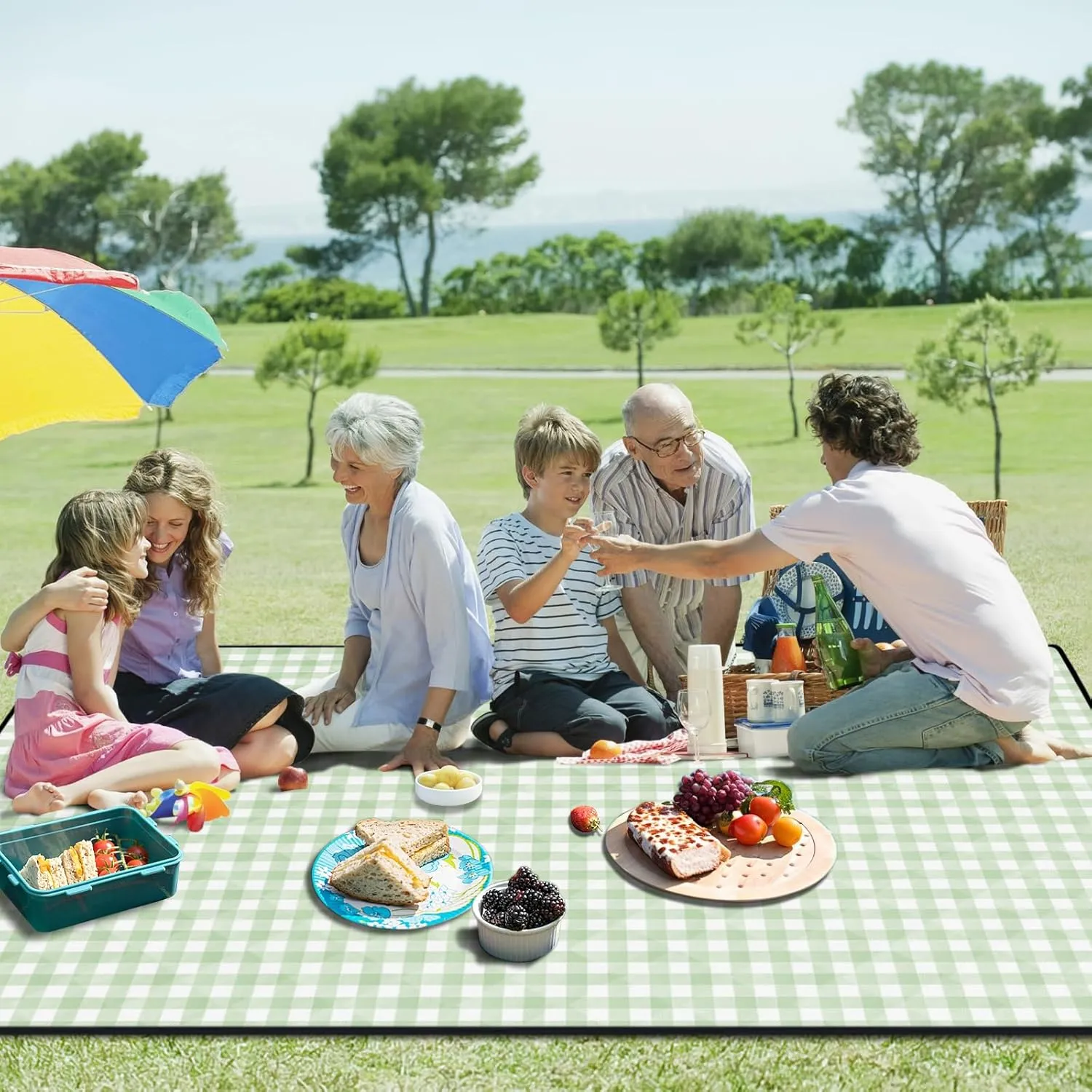 60x80'' Oversized Picnic Blanket Patio Water Proof Sand Free Lightweight Portable Beach Yoga Concert Mats Festival Family Camper Outside Must Haves Motorhome Car Trip Necessities Gift Ideas