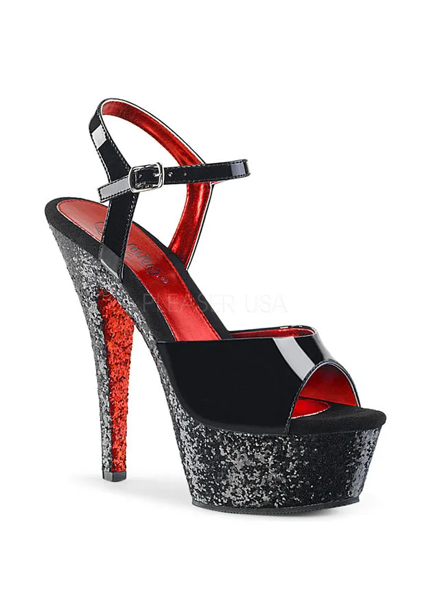 6" Heel, 1 3/4" PF Two Tone Ankle Strap Sandal