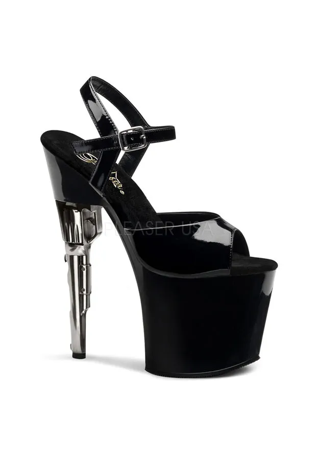 7 1/2" Gun Heel Ankle Strap Platform Sandal