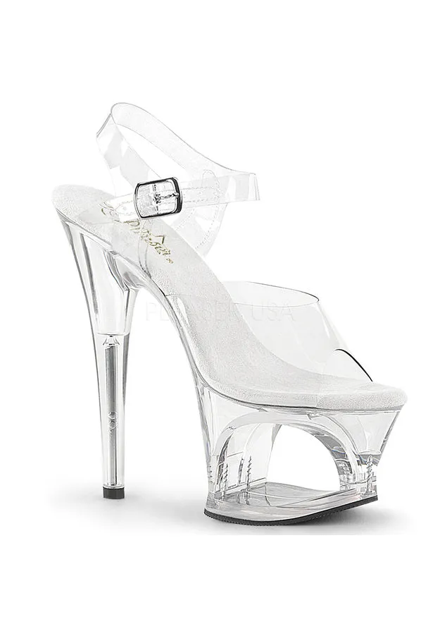 7" Heel, 2 3/4" Cut-Out PF Ankle Strap Sandal