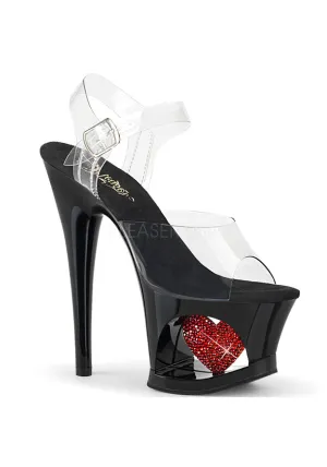 7" Heel, 2 3/4" Cut-Out PF Ankle Strap Sandal