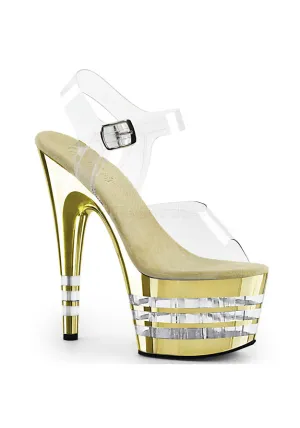 7" Heel, 2 3/4" Lined PF Ankle Strap Sandal