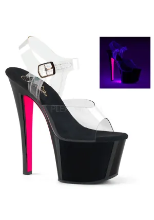 7" Heel, 2 3/4" PF Ankle Strap Sandal w/ Contrast Bottom