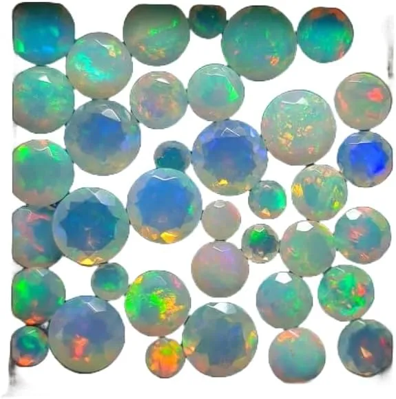 8MM OPAL Faceted AAA Quality OPAL ROUND Faceted Ethiopian Opal Faceted Natural welo opal multi fire opal loose Gemstone For Jewelry Making