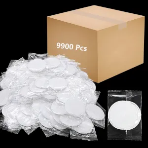 (9900 Pcs) Kheoxusa Individually Wrapped Cotton,Individually Wrapped Cotton Pads,Individually Wrapped Cotton Rounds,Cotton Pads for Face Individual Wrap,Hotel Personal Care Kit Individual Packed-Round
