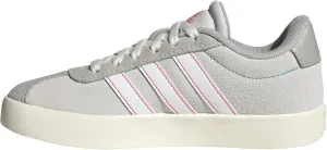 adidas VL Court 3.0 Sneaker, Dash Grey/White/Lime Burst, 4 US Unisex Big Kid
