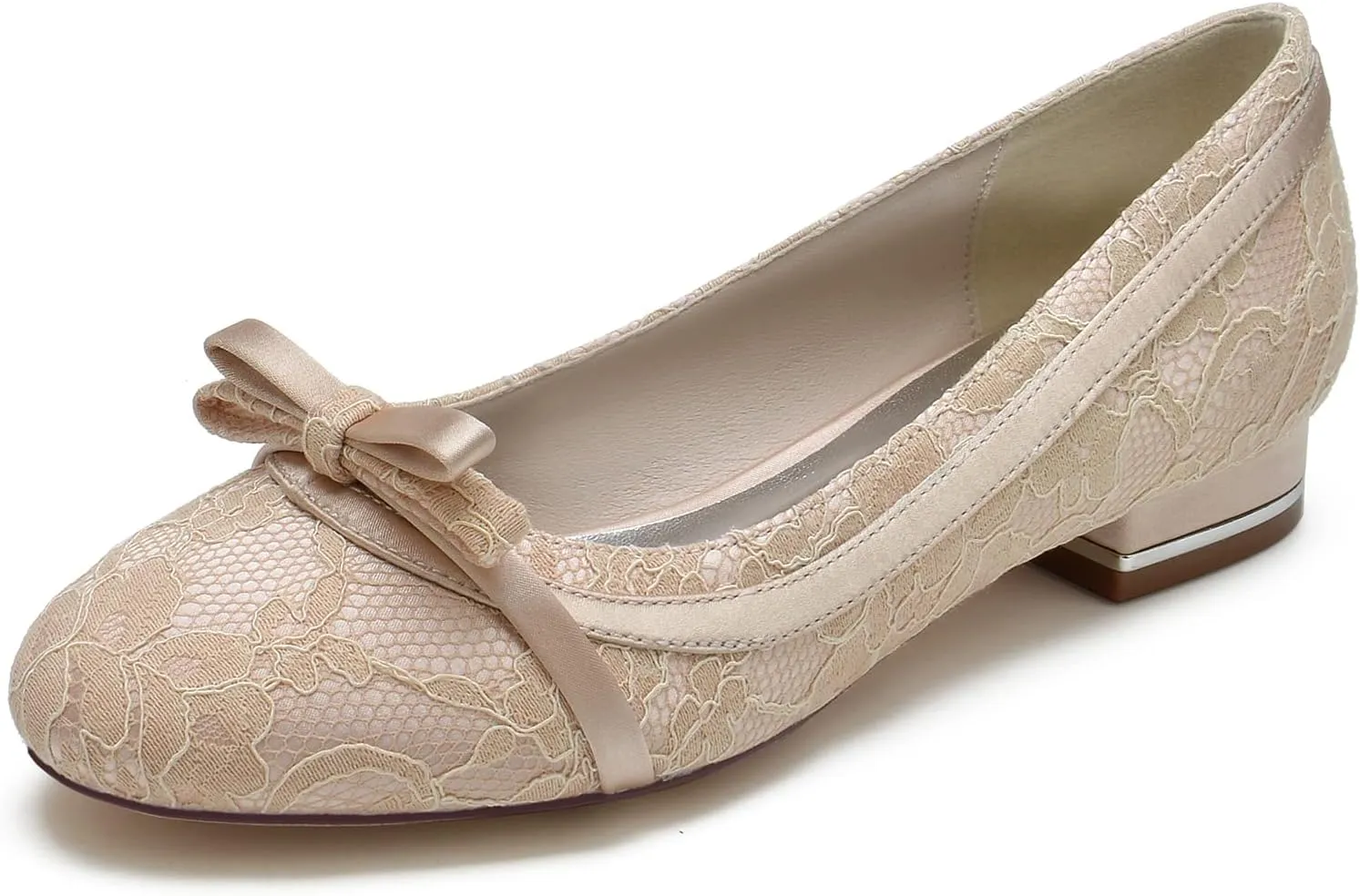 ADMLZQQ Women's Flats Round Toe Slip on Ribbon Bow Walking Ballet Flat Shoes