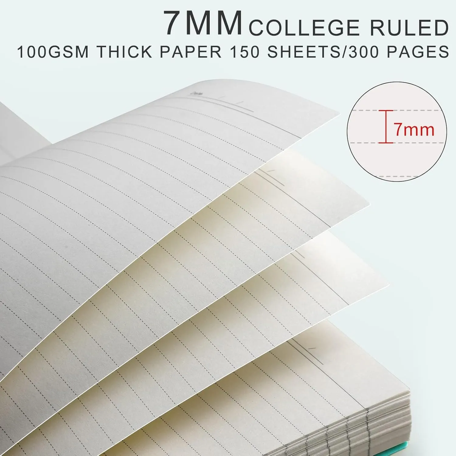 AHGXG Spiral Notebook 8.5" x 11" - Large Spiral Journal A4 Notebook College Ruled, 300 Pages Writing Journal for Work, 100GSM Thick Paper, Plastic Hardcover, for Women Men Office School, Lake Blue