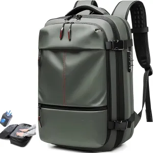 Alepeak Vacuum Backpack with Anti Theft Lock,Air Vacuum Backpack Travel,Transactione Backpack,60L Expandable Air Vacuum Backpack for Travel with Pump for Compression (Green,with Air Pump)