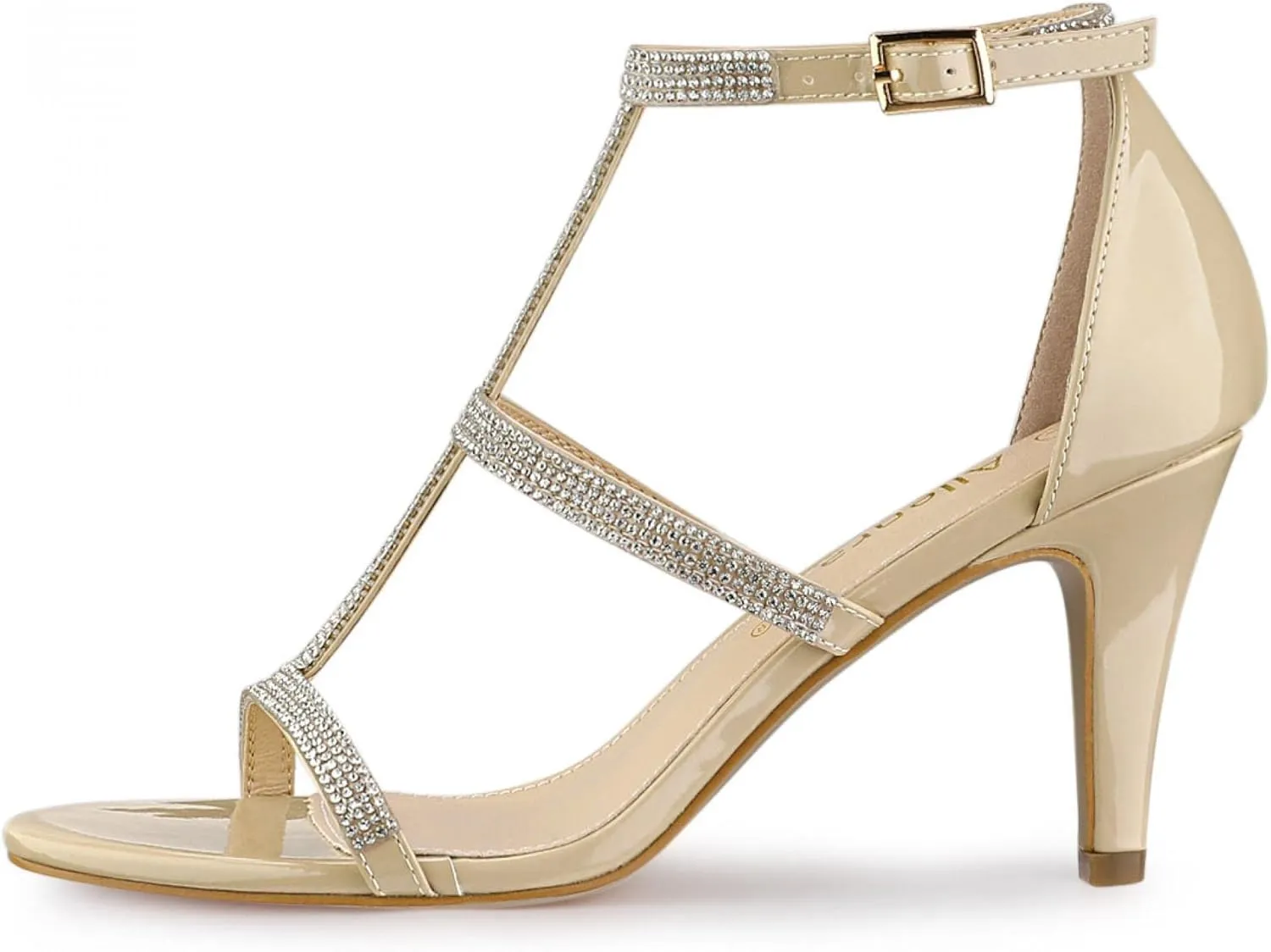 Allegra K Women's Rhinestone Ankle Strap Stiletto High Heel Sandals