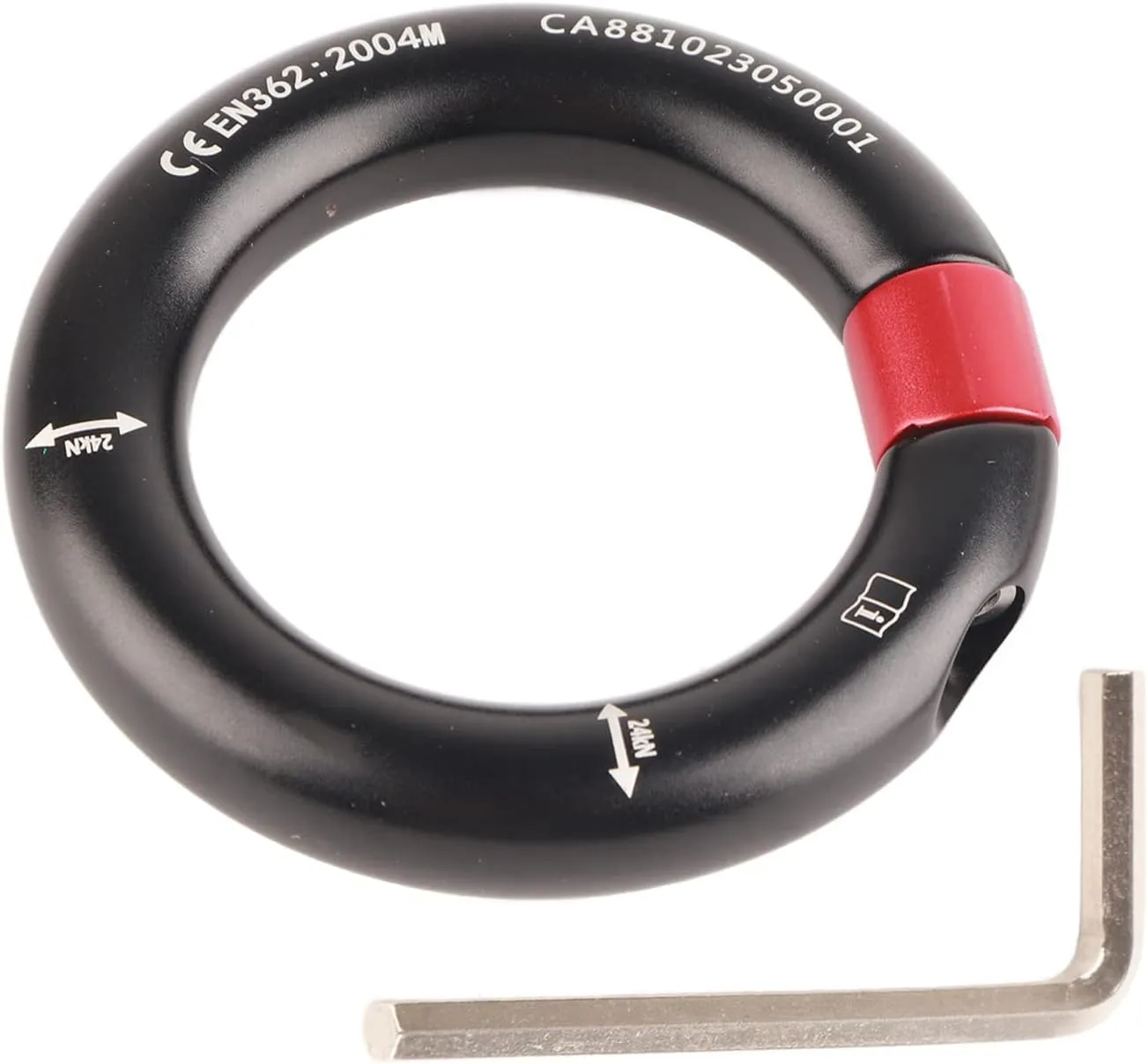 Aluminum Alloy Rappel Ring Equipment 12mm Opening Detachable Climbing Belay O Ring Connection for Rock Climbing Arborist Rescue