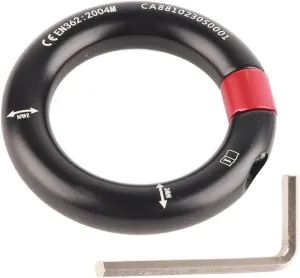 Aluminum Alloy Rappel Ring Equipment 12mm Opening Detachable Climbing Belay O Ring Connection for Rock Climbing Arborist Rescue