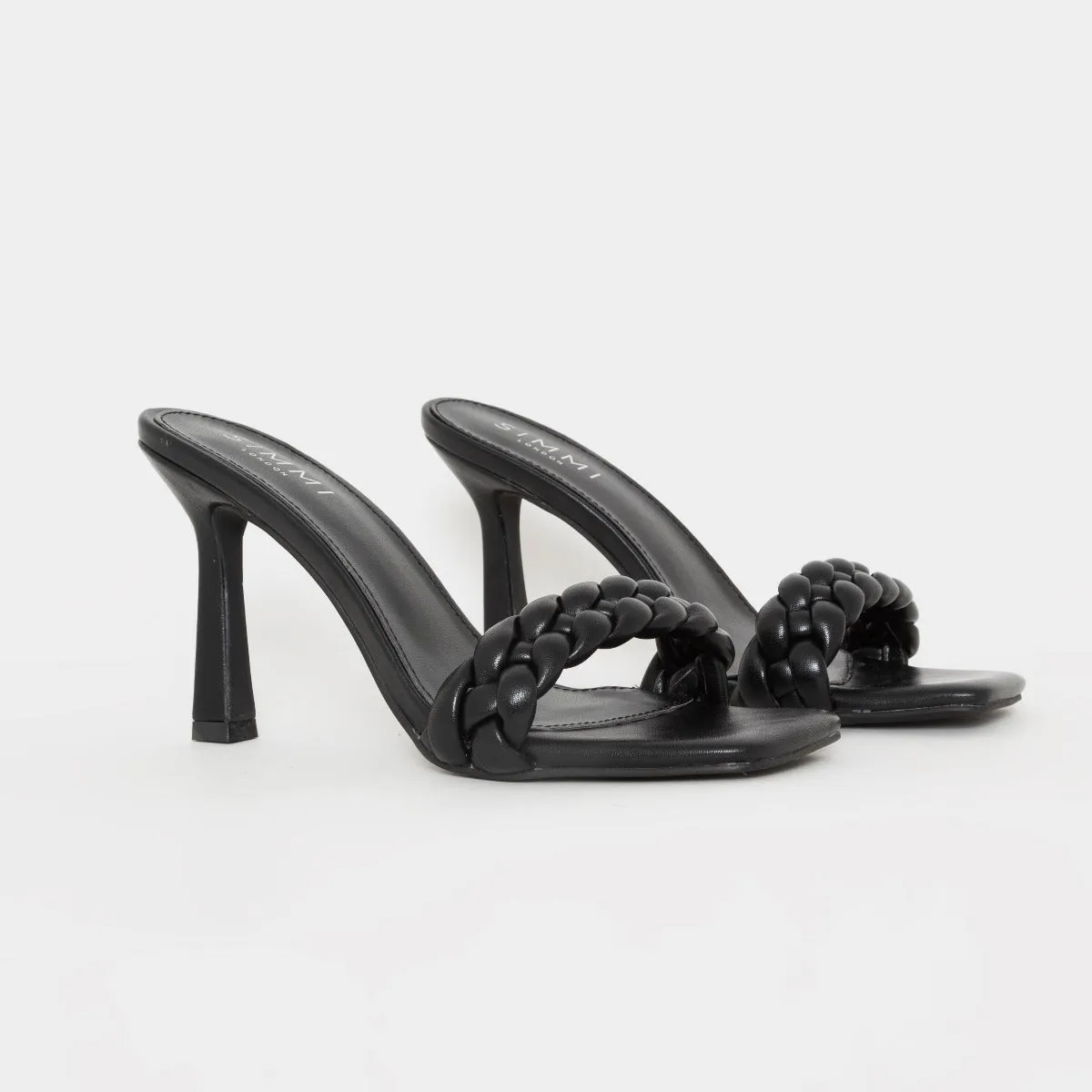 Amary Black Knot Strap Mules