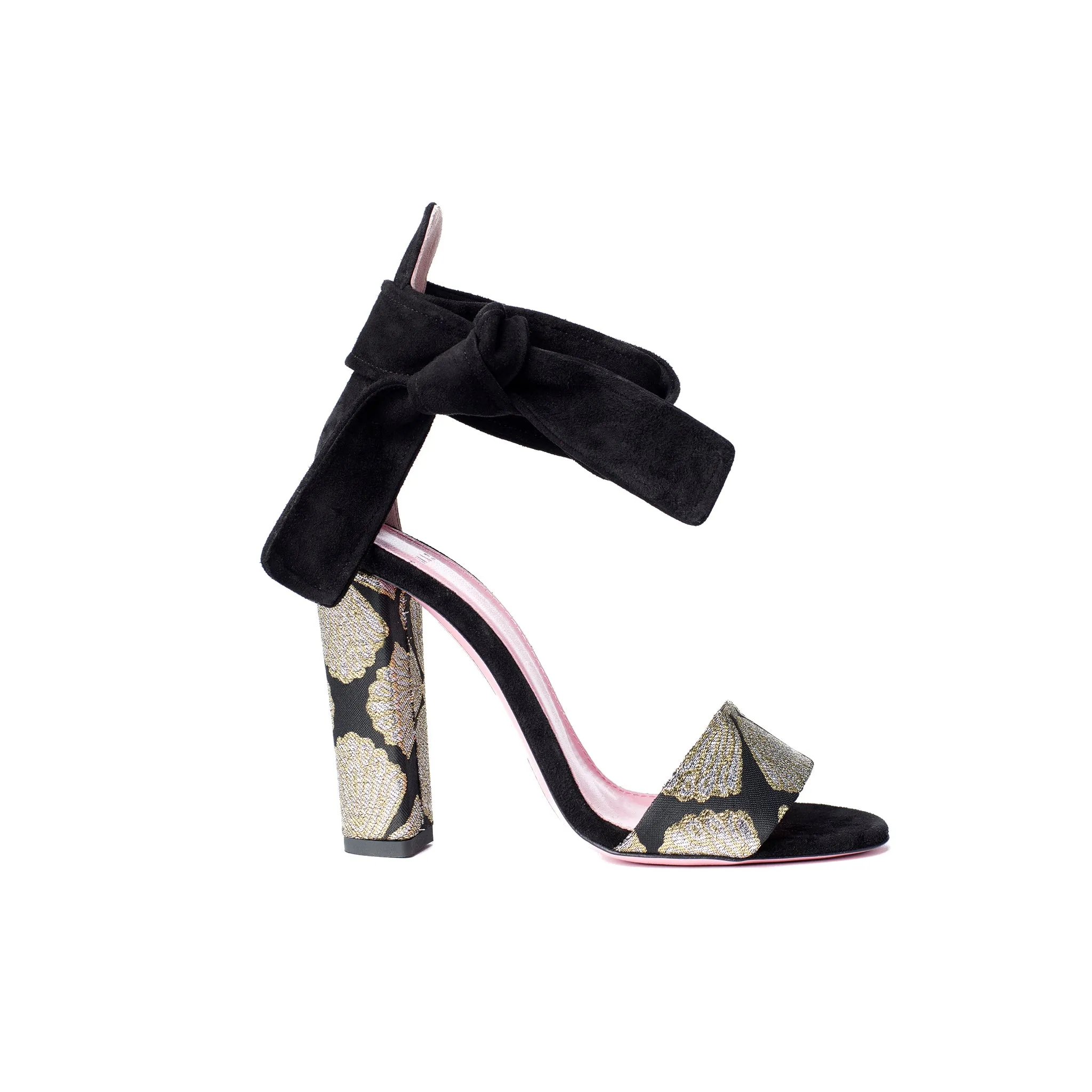 Ankle Tie Block Heel Sandal