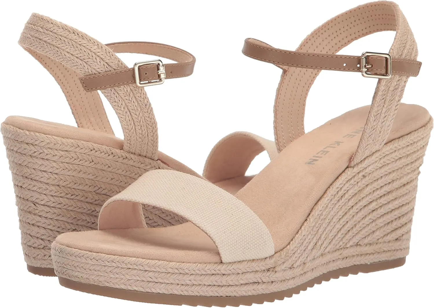 Anne Klein Womens Wella Rhinestone Ankle Strap Platform Sandals