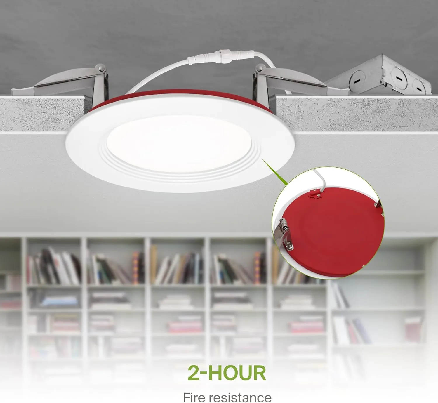 ASD Fire Rated Recessed Light 4 Inch, 12W 120-277V, Round Mini Panel Baffle Trim, 5 CCT 2700K/3000K/3500K/4000K/5000K, Dimmable Canless Commercial LED Downlight, Wet and IC Rated, Air Tight, ETL
