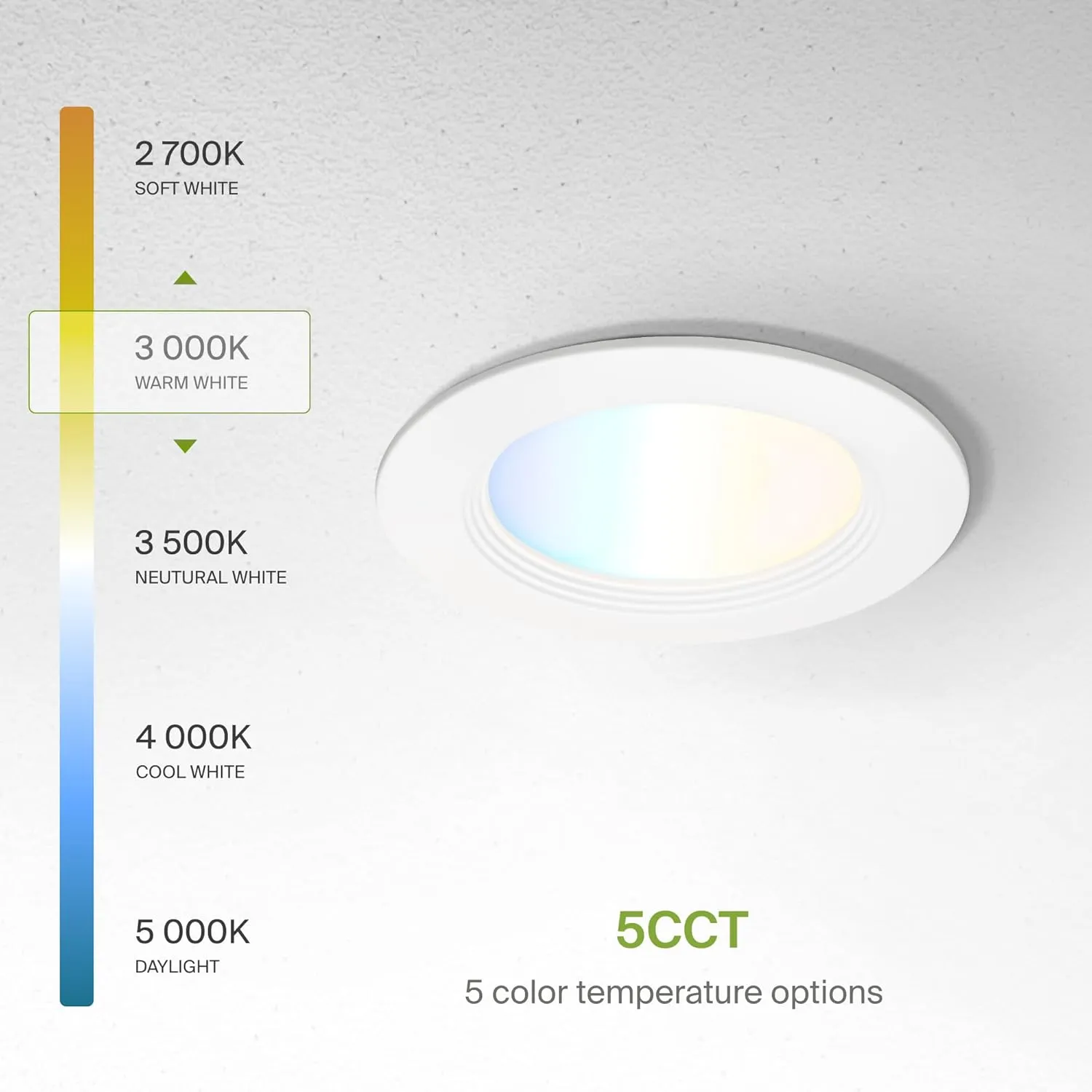 ASD Fire Rated Recessed Light 4 Inch, 12W 120-277V, Round Mini Panel Baffle Trim, 5 CCT 2700K/3000K/3500K/4000K/5000K, Dimmable Canless Commercial LED Downlight, Wet and IC Rated, Air Tight, ETL