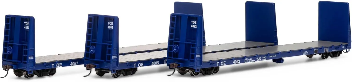 Athearn HO 60' Bulkhead Flat Toe 3#4005/4057/4092 ATH17223 HO Rolling Stock