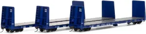 Athearn HO 60' Bulkhead Flat Toe 3#4005/4057/4092 ATH17223 HO Rolling Stock
