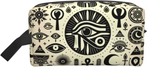 Augenstern Travel Makeup Bag Horus-Eye-Pyramid-Moon Portable Toiletry Organizer Large Capacity Storage Bag Travel Pouch