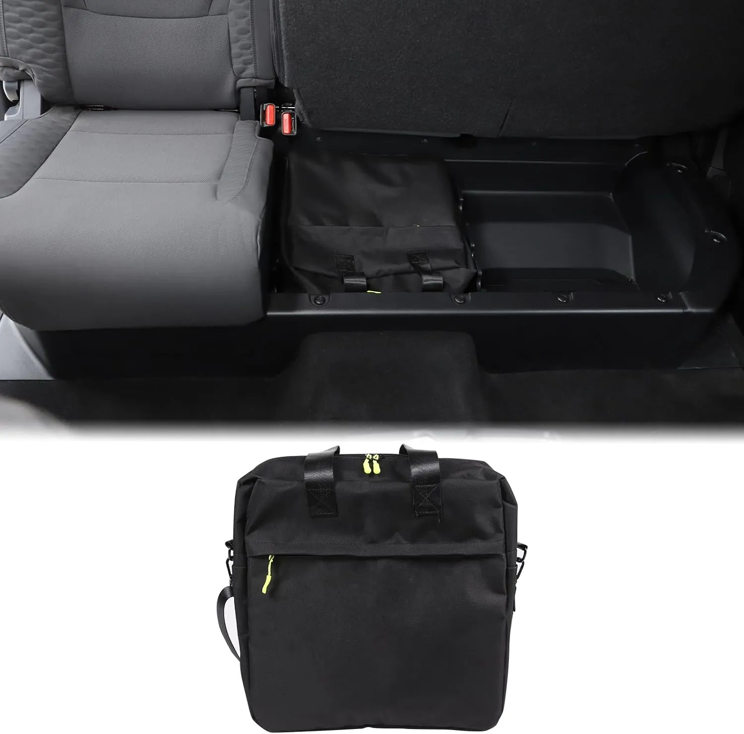 Aunginsy Rear Row Underseat Concealed Storage Bag Compatible with Toyota Tundra 2022-2024 Truck Back Seat Luggage Storage Organizer Oxford Cloth Space Saving Accessory