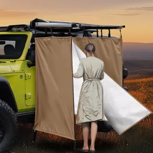 Awning Shower Tent Car Outdoor Portable Camping Shower Tent Car Side Shower Room Privacy Shelter Restroom Vehicle Side Shower Bathroom for RV, Van, Truck, Waterproof