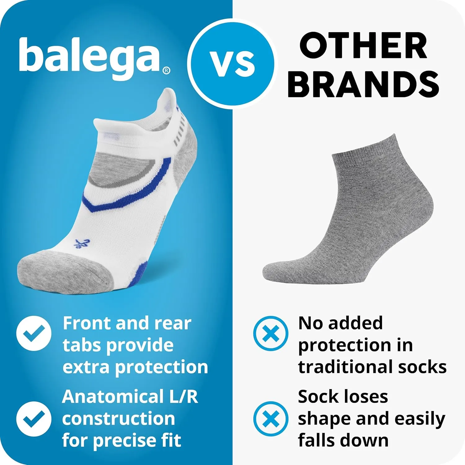 Balega UltraGlide Friction-Free No-Show Running Socks for Men and Women (1 Pair)