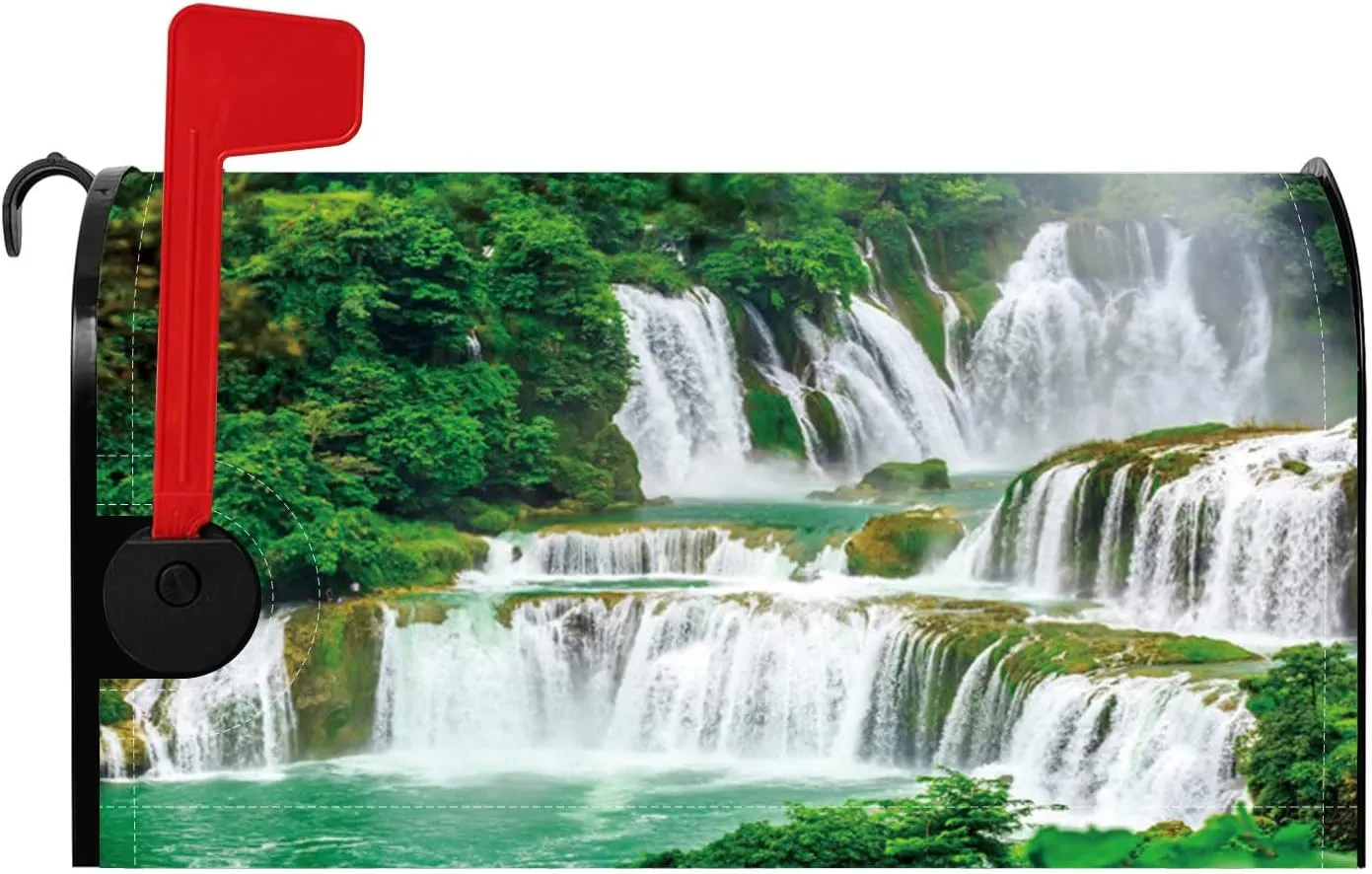 Baocicco Waterfall Mailbox Cover Magnetic Natural Scenic Spot River Spring Waterfall Magnetic Mailbox Covers for Modern House Decorative 21x18 Inch Waterproof Fabric Mailwraps Post Letter Box Cover