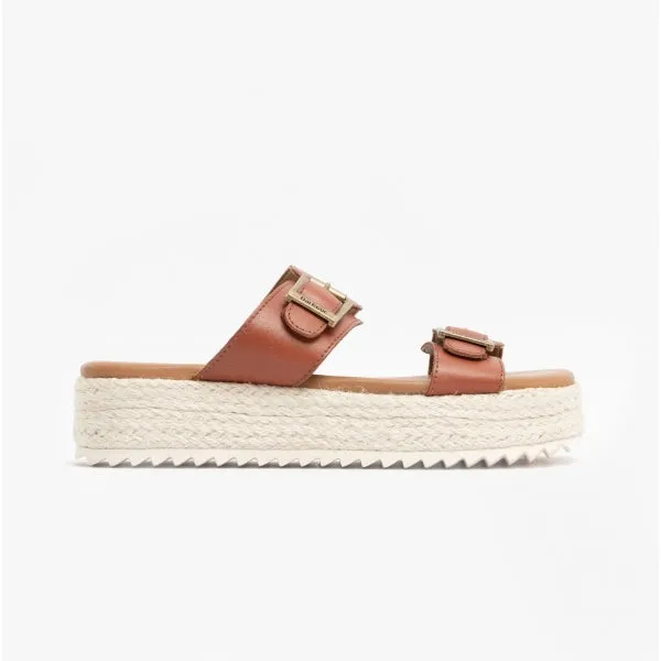 Barbour AMELDA Womens Leather Mule Sandals Tan