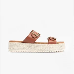 Barbour AMELDA Womens Leather Mule Sandals Tan