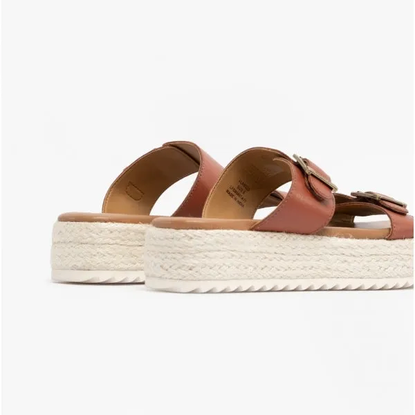 Barbour AMELDA Womens Leather Mule Sandals Tan