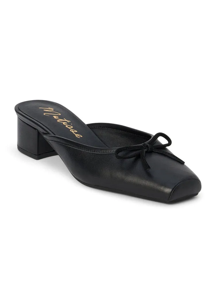 Basilio Heeled Mule - Black