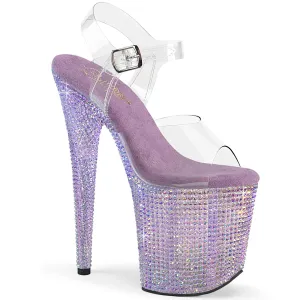 BEJEWELED-808RRS - Clear / Lavender Rhinestone Heels
